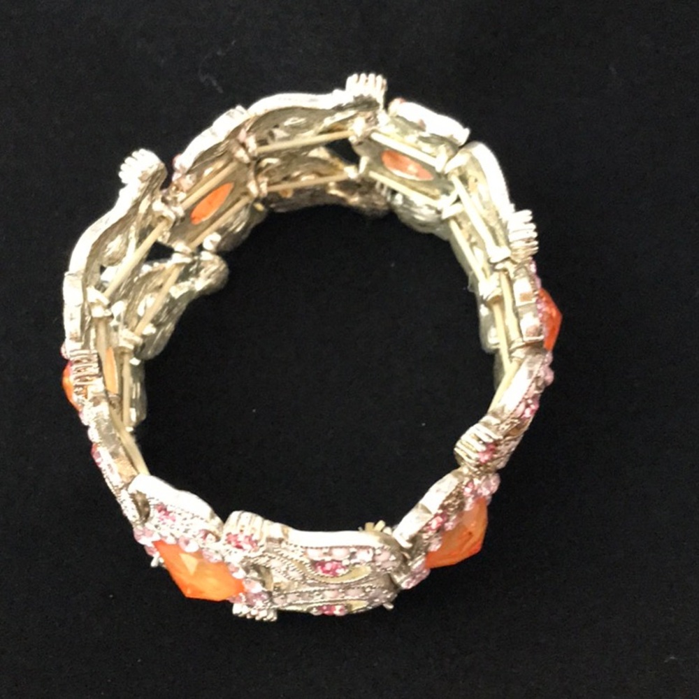 Ornate Colored Gemstone Stretch Bracelet - Picture 3 of 4